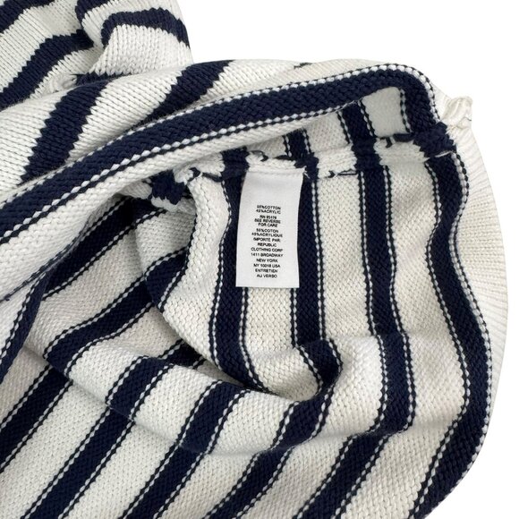 For the Republic Striped Sweater NWT Women’s XL White Navy Short Sleeve Collared - Picture 2 of 7